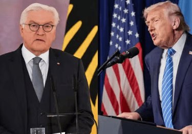 Presidentes da Alemanha, Frank-Walter Steinmeier, e dos Estados Unidos, Donald Trump. — Foto: REUTER