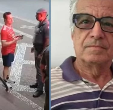 Idoso morto após receber golpe voadora, em Santos | Reprodução Sbt New