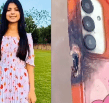 Beatriz Diniz, de 15 anos, sofreu um acidente enquanto usava o celular carregando na tomada — Foto: