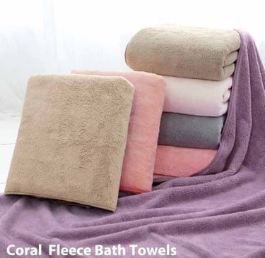 Colorful Coral Fleece Bath Towels