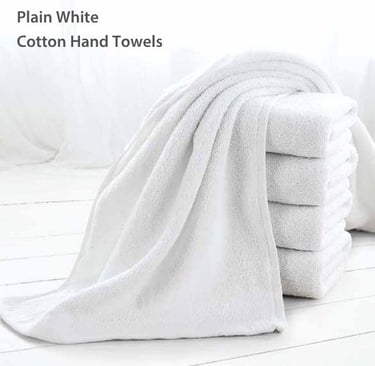 Plain White Cotton Hand Towels