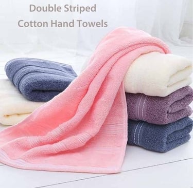 Double Striped Cotton Hand Towels
