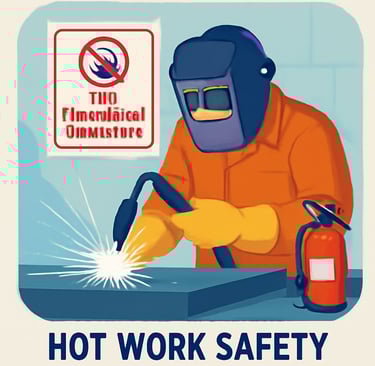 #HotWorkSafety #WeldingSafety #FirePrevention #WorkplaceSafety #SafetyFirst #PermitToWork #ConfinedSpaceSafety