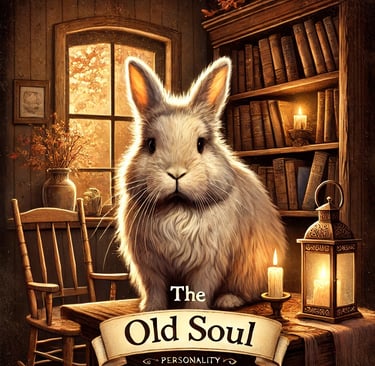 a rabbit sitting on a table with a candle lit up