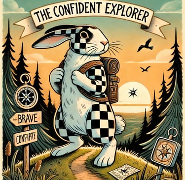 a rabbit with a backpack