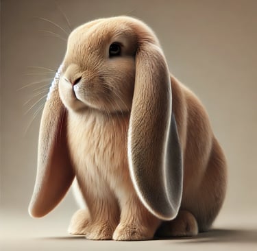 english lop rabbit sitting