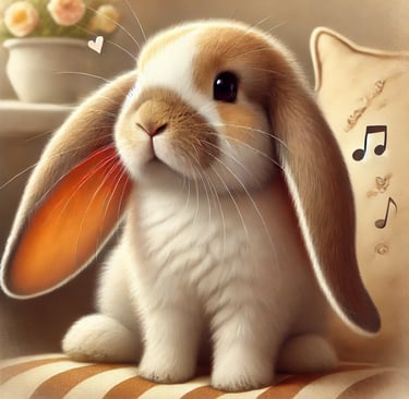 a rabbit with a music note on it