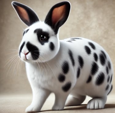 English Spot rabbit sitting