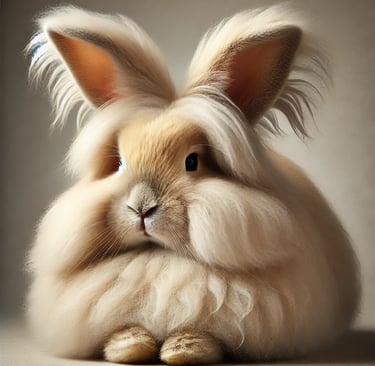 french angora rabbit sitting