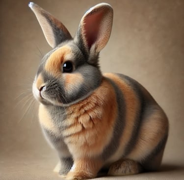 halequin rabbit sitting