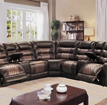 Golden-brown-recliner-curve-sofa