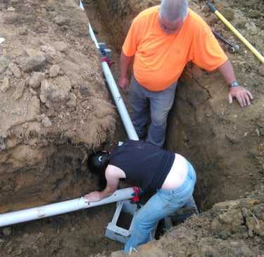 installing 3-inch water main