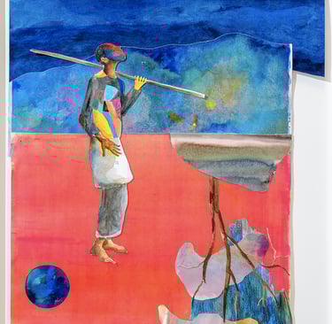 Marie-Anita Gaube  Le Souffleur collage galerie maxime allain exotique 