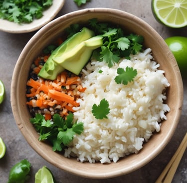 a yellow table topped with bowls of food