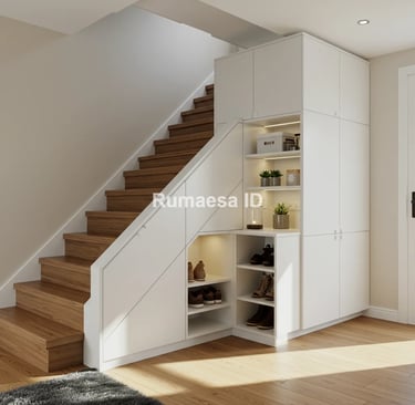 lemari bawah tangga yang fungsional
