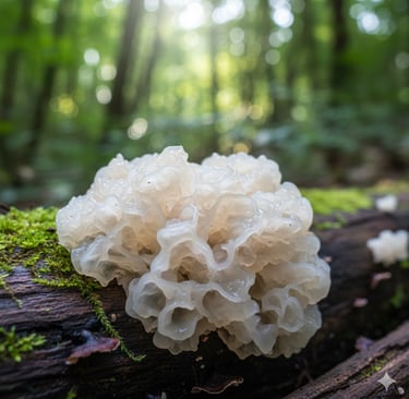 a mushroom like mushroom growing on a log