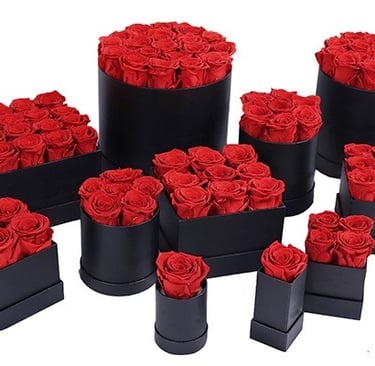 preserved rose in round box