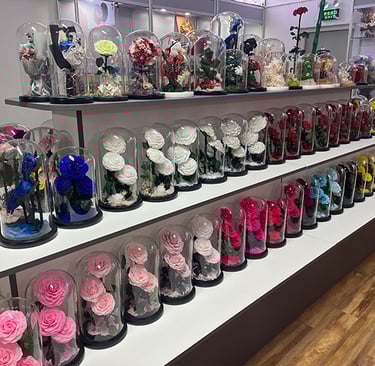 Various Styles of Preserved Rose Glass Domes