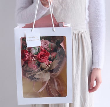 Handheld Gift Box with Preserved Roses