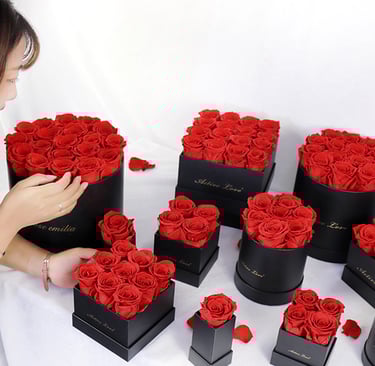 Round & Square Preserved Rose Boxes