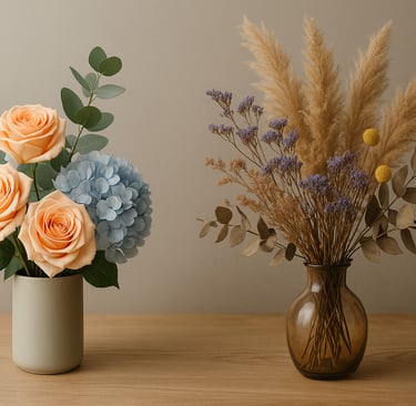 preserved flower vs dried flower