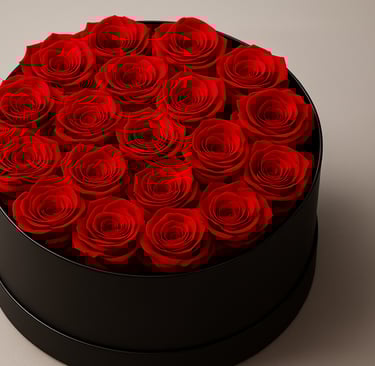 Preserved rose in bucket