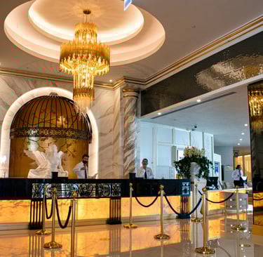 Hotel lobby dried flower arrangement