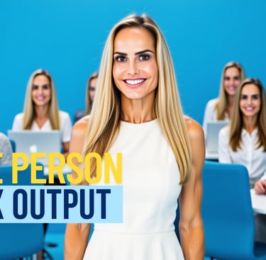 a woman in a white dress standing in front of a group of people