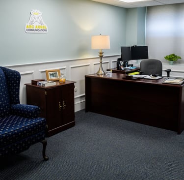 An image of the Reception area of Arc Angel Communications offices