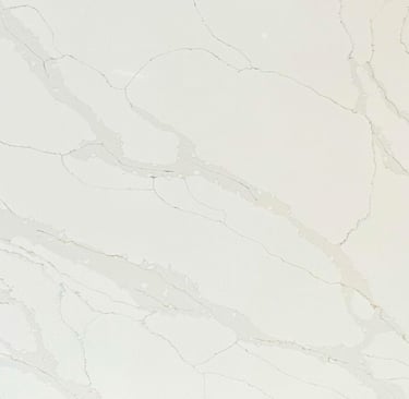 plancha de cuarzo blanco con vetas grises