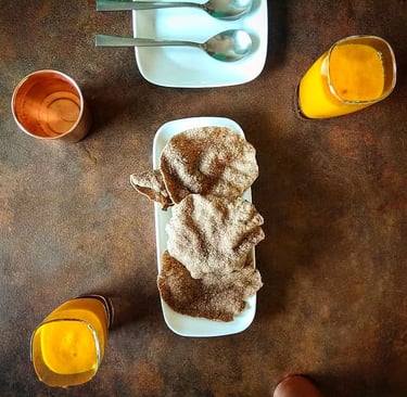 a plate of nachni (finger millet) papad