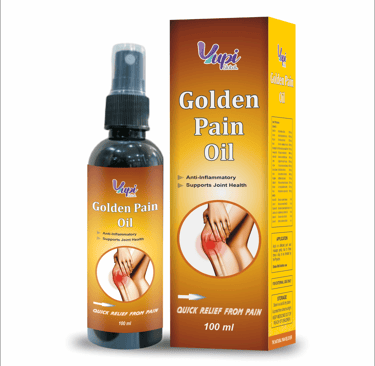 a bottle of golden pain oil
