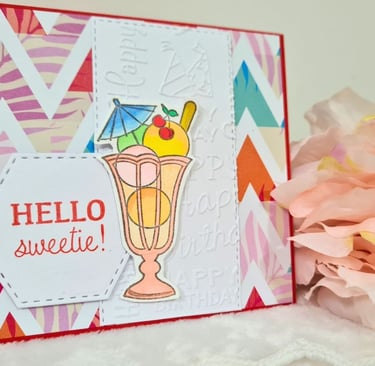 Handmade Summer Ice Cream Greeting Card Idea