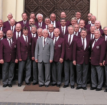Male Voice Choir after a performance with Gwyn Arch