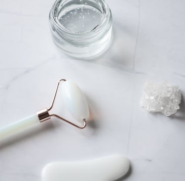 a glass of water and a roller roller roller roller