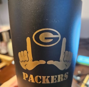 custom engraved tumbler with gold plating for football