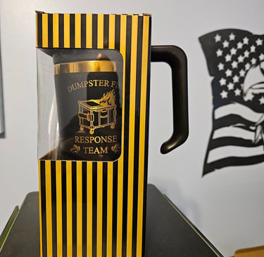 33 oz Black Tumbler Engraved on Gold Plating