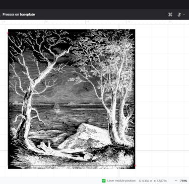 a black and white photo of a drawing of a man in a boat