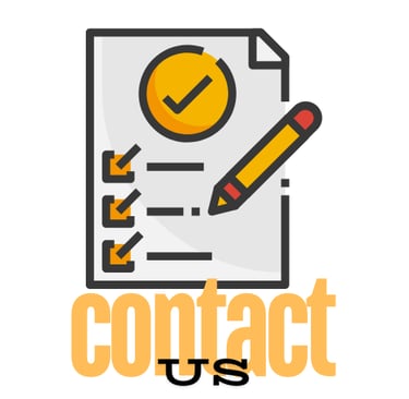 A checklist form and pencil with the words Contact us at the bottom