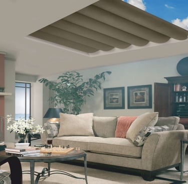Blinds for ceiling with motor and remote