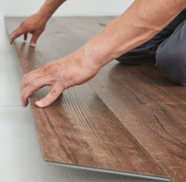 Classic wooden flooring in different shades like wenge, oak and wallnut