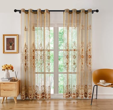 Elegant curtain with sheer combination both manual and motorised