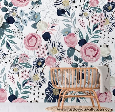 wallpapers with floral and damask pattern