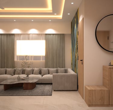 Warm and cosy living room interior design