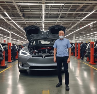 A well-equipped motorcycle workshop featuring a prominently displayed BMW GS motorcycle with red and black colors. The bike is mounted on a lift with various tools and equipment in the background. Another motorcycle can be seen on a lift in the background, highlighting a professional garage setting with organized workspaces.