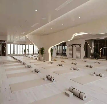 luxury yoga studio in a resort