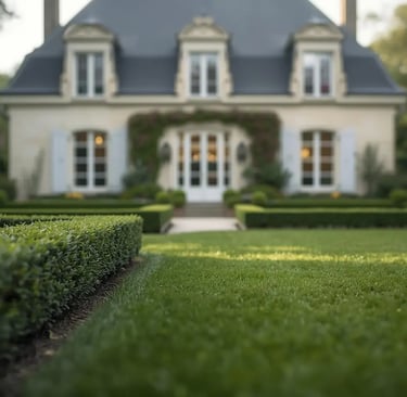 Haie nette, jardin propre et bien entretenu