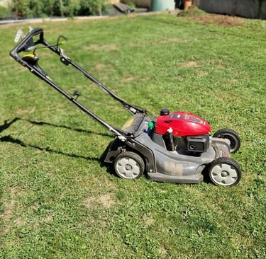 Tondeuse utilisée pour les prestations de tonte pelouse Cyrille Multi Services Belfort