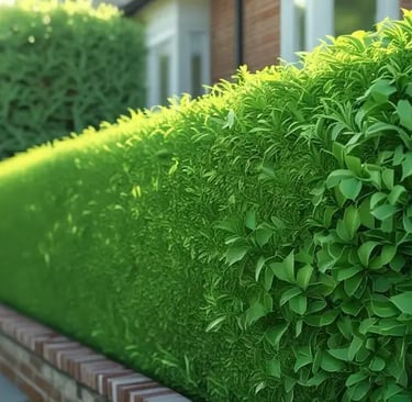 Taille de haie dans un jardin résidentiel à Belfort réalisée par un jardinier professionnel
