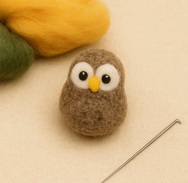 Needle felt wool owl DIY craft kit handmade eco-friendly art Canada